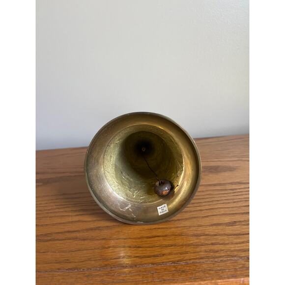 Vintage Brass Bell Large 11.5" Table School Dinner Original Patina Farm - Picture 3 of 6